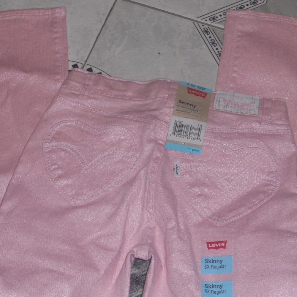 Levis Shimmer Skinny Jeans--6X-Adjust Waist Purple NEW